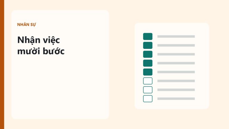 Checklist nhận việc cho nhân viên mới ở công ty dịch vụ